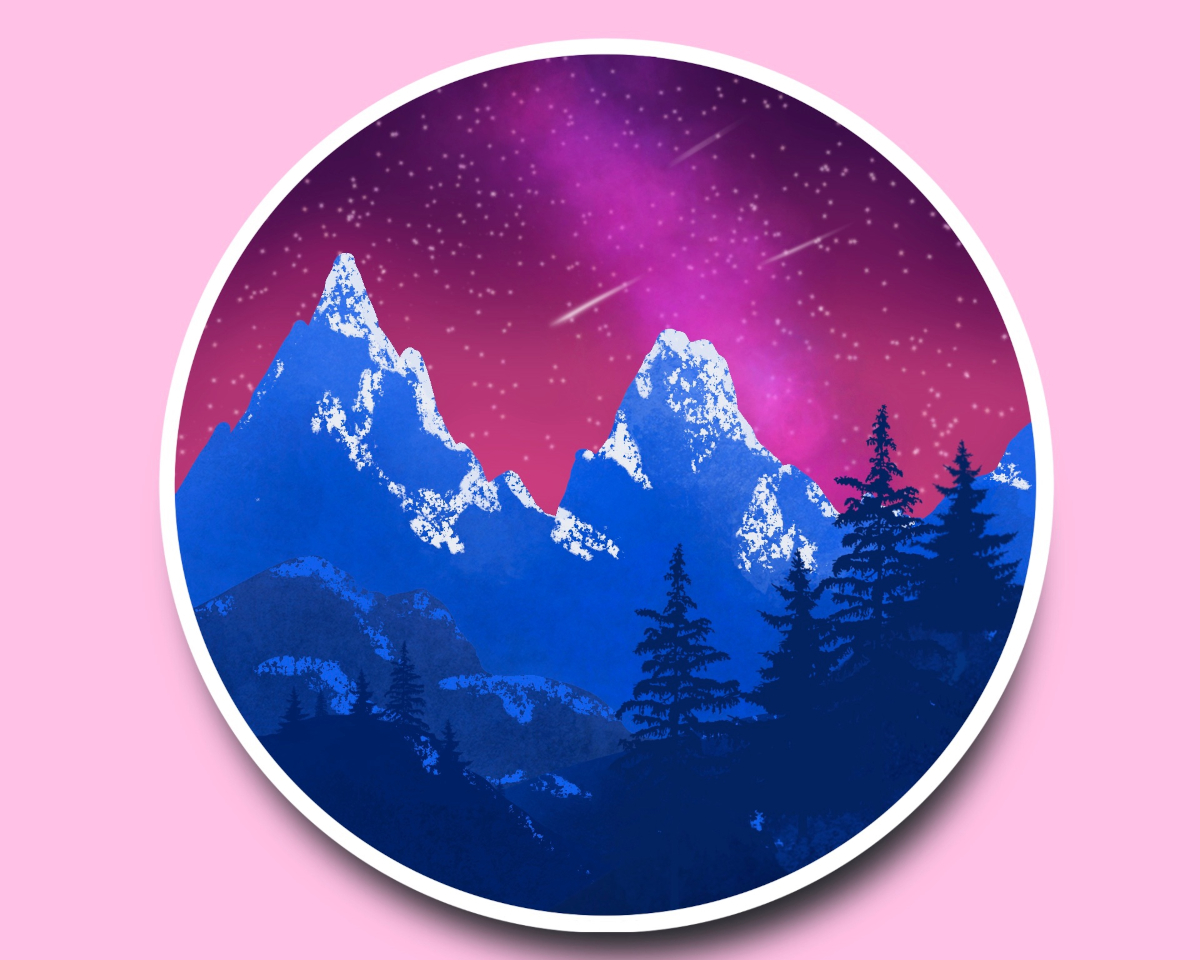 Digital Night Sky Mountains - SRResolving